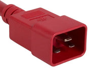 6ft 12 AWG 20A 250V Heavy Duty Power Cord (IEC320 C20 to IEC320 C19), Red
