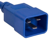 4ft 14 AWG 15A 250V Power Cord (IEC320 C20 to IEC320 C13), Blue