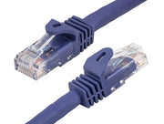 100ft Cat6a 600 MHz UTP Snagless Ethernet Network Patch Cable, Purple