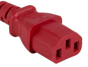 2ft 14 AWG Computer Power Extension Cord IEC320 C13 to IEC320 C14, Red