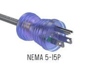 15ft Hospital-Grade Power Cord 18 AWG 10A 125V (NEMA 5-15P to IEC320 C13)
