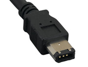 10ft IEEE 1394a FireWire 400 6-pin to 4-pin, Black