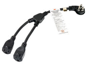 14 inches Ultra Low Profile Power Extension Cord Splitter Cable 16 AWG (2 NEMA 5-15R to 1 NEMA 5-15P)