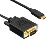 10ft USB 3.1 Type C Male to VGA (1920x1200@60Hz) Male Cable, Black