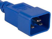 2ft 12 AWG 20A 250V Heavy Duty Power Cord (IEC320 C20 to IEC320 C19), Blue