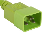 2ft 12 AWG 20A 250V Heavy Duty Power Cord (IEC320 C20 to IEC320 C19), Green