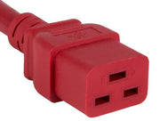 8ft 12 AWG 20A 250V Heavy Duty Power Cord (IEC320 C20 to IEC320 C19), Red