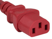3ft 14 AWG 15A 250V Power Cord (IEC320 C20 to IEC320 C13), Red