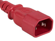 2ft 14 AWG 15A 250V Power Cord (IEC320 C14 to IEC320 C19), Red