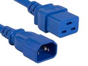 4ft 14 AWG 15A 250V Power Cord (IEC320 C14 to IEC320 C19), Blue