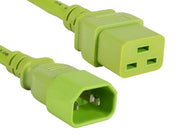 2ft 14 AWG 15A 250V Power Cord (IEC320 C14 to IEC320 C19), Green