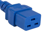 2ft 14 AWG 15A 250V Power Cord (IEC320 C14 to IEC320 C19), Blue