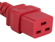 2ft 14 AWG 15A 250V Power Cord (IEC320 C14 to IEC320 C19), Red
