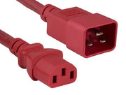 6ft 14 AWG 15A 250V Power Cord (IEC320 C20 to IEC320 C13), Red