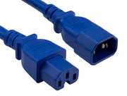 3ft 14 AWG 15A 250V Power Cord (IEC320 C14 to IEC320 C15), Blue