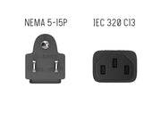 8ft 18 AWG Universal Power Cord (IEC320 C13 to NEMA 5-15P)