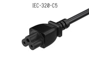 10ft 3-Prong Notebook AC Power Cord IEC320 C5 to NEMA 5-15P