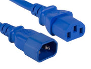 3ft 18 AWG Computer Power Extension Cord IEC320 C13 to IEC320 C14, Blue