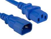 3ft 14 AWG Computer Power Extension Cord IEC320 C13 to IEC320 C14, Blue