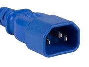 6ft 18 AWG Computer Power Extension Cord IEC320 C13 to IEC320 C14, Blue