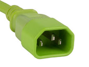 2ft 18 AWG Computer Power Extension Cord IEC320 C13 to IEC320 C14, Green