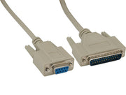 1ft DB9 Female to DB25 Male AT Modem Cable