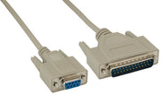 6ft DB9 Female to DB25 Male Null Modem Cable