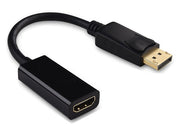 6.5 inches Displayport 1.2 Male to HDMI Female Passive Adapter Cable with Latches 4K Resolution Ready