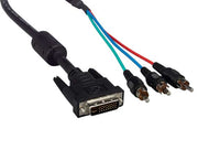 2m DVI-I Male to Three RCA Male Component Cable
