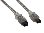 10ft IEEE 1394b FireWire 800 9-pin to 6-pin, Clear