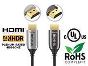 35ft High Speed HDMI 2.0 Hybrid Active Optical Fiber Cable (AOC), Plenum Rate, UL, 4K@60Hz