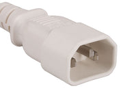2ft 14 AWG 15A 250V Power Cord (IEC320 C14 to IEC320 C19), White
