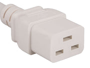 8ft 14 AWG 15A 250V Power Cord (IEC320 C14 to IEC320 C19), White