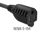 2ft Outlet Saver Power Extension Cord (NEMA 5-15P to NEMA 5-15R)