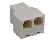 RJ11 One Female to Two Female Modular T-Adapter