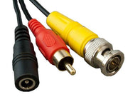 50ft Video, Audio & Power Security Camera Cable, BNC M/M, RCA M/M, DC M/F