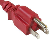 1ft 18 AWG Universal Power Cord (IEC320 C13 to NEMA 5-15P), Red