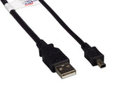 6ft USB2.0 A Male to Mini-B 4-pin Male Cable, Black