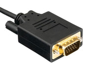 3ft USB 3.1 Type C Male to VGA (1920x1200@60Hz) Male Cable, Black