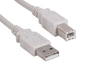 15ft USB2.0 A Male to B Male Cable, Ash White