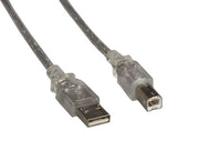 6ft USB2.0 A Male to B Male Cable, Clear