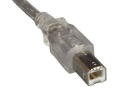 10ft USB2.0 A Male to B Male Cable, Clear