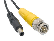 25ft Video & Power Security Camera Cable, BNC M/M and DC M/F, 28 AWG, Black