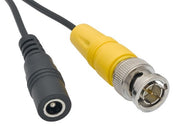 50ft Video & Power Security Camera Cable, BNC M/M and DC M/F, 26 AWG, Black